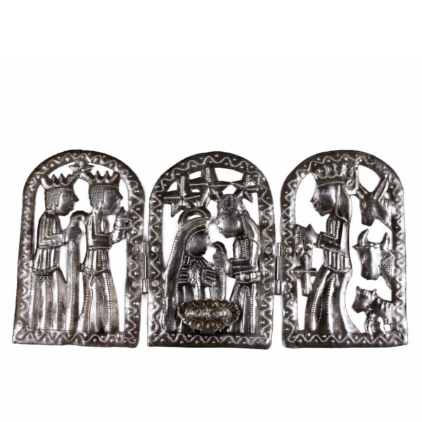 Trifold Nativity Metal Art